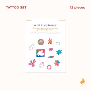 Tattoo Set สติ๊กเกอร์แทททู - Dreamy flowers | a cat in my tummy