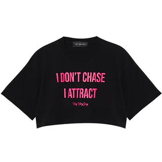 DXMN VERY VERY SEXY "i don't chase i attract" Oversized Crop Tee