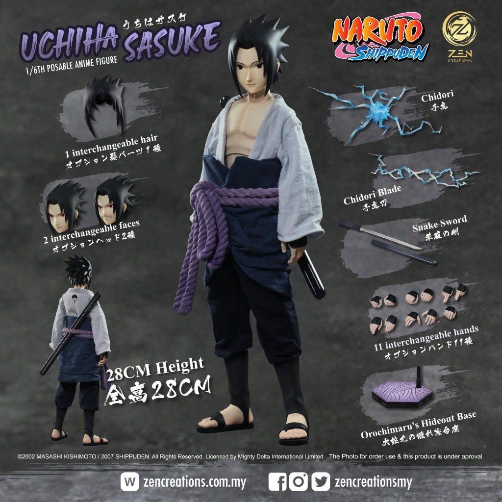 Zen Creations PAF003 1/6 Naruto Shippuden Sasuke Uchiha Shopee Thailand