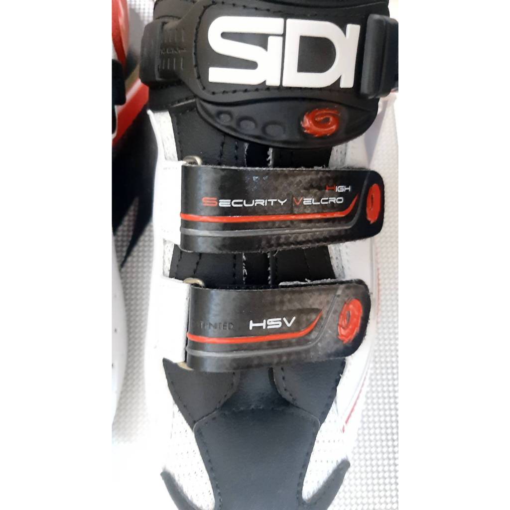 รองเท้าปั่นจักรยานเสือหมอบ-sidi-genius-7-white-black-red