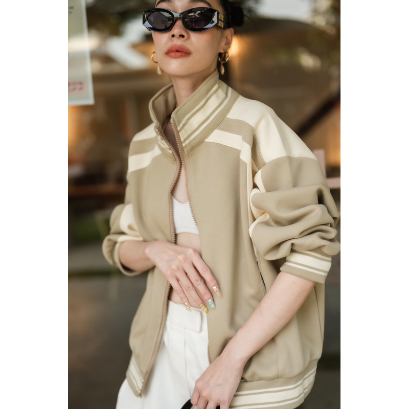 Vshop #2331 เสื้อแจ็คเก็ตแต่วแถบแขน | Shopee Thailand