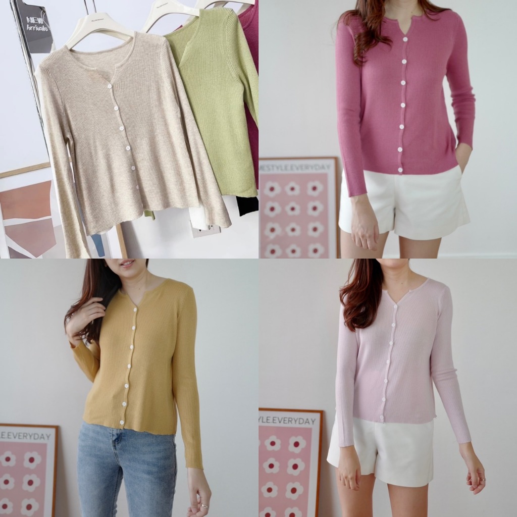 Sprinkle knit top ไหมพรมเนื้อนุ่มนิ่ม ใส่สบาย ใส่ง่าย แต่งกระดุมจริงค่า ...