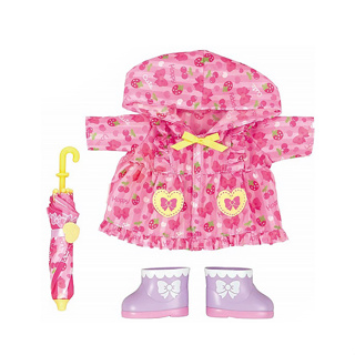 เมลจัง MELL CHAN® ชุดกันฝน &amp; ร่มสตรอเบอร์รี่ (ลิขสิทธิ์แท้ พร้อมส่ง) Strawberry Raincoat &amp; Umbrella メルちゃん きせかえセット ピンクのレインコートセット ชุดตุ๊กตา เสื้อกันฝน ตุ๊กตาเมลจัง ตุ๊กตาเลี้ยงน้อง