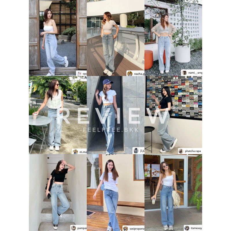Faddy jeans790.- กางเกงยีนส์เอวสูง ทรงเป๊ะ ขากระบอก เนื้อผ้าหนากำลังดี ...