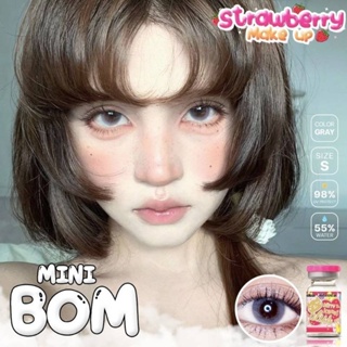 คอนแทคเลนส์ ธรรมชาติ รุ่น Mini Bom สีเทา/ตาล Gray/Brown มีค่าสายตา (0.00)-(-10.00)