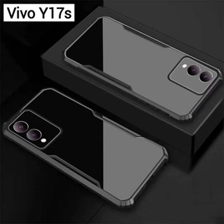 Vivo Y17s/V29(พร้อมส่งในไทย)เคสกันกระแทกขอบสีหลังใสVivo V29 5Gตรงรุ่น