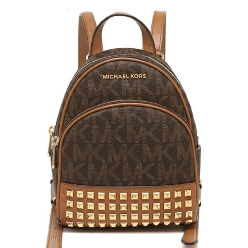 กระเป๋าแบรนด์ Michael Kors ABBEY XS EXTRA SMALL STUDDED BACKPACK BROWN