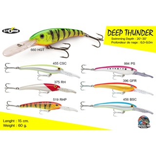 เหยื่อทรอลิ่ง Storm Deep Thunder DTH15 จากค่าย Rapala เหยื่อตกปลาทะเล ดำน้ำลึก 6-10 เมตร