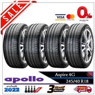 245/40R18 Apollo Aspire4G |2,4 เส้น| *ปี2022*-ส่งฟรี- ผ่อน0% ยางใหม่/ยางอะพอลโล่