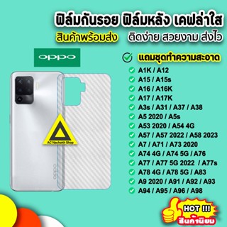 🔥 ฟิล์มหลังoppo เคฟล่าใส สำหรับ OPPO A96 A95 A78 A77 A76 A74 A58 A57 A54 A53 A38 A17 A16 A15 A12 ฟิล์มกันรอย ฟิล์มoppo