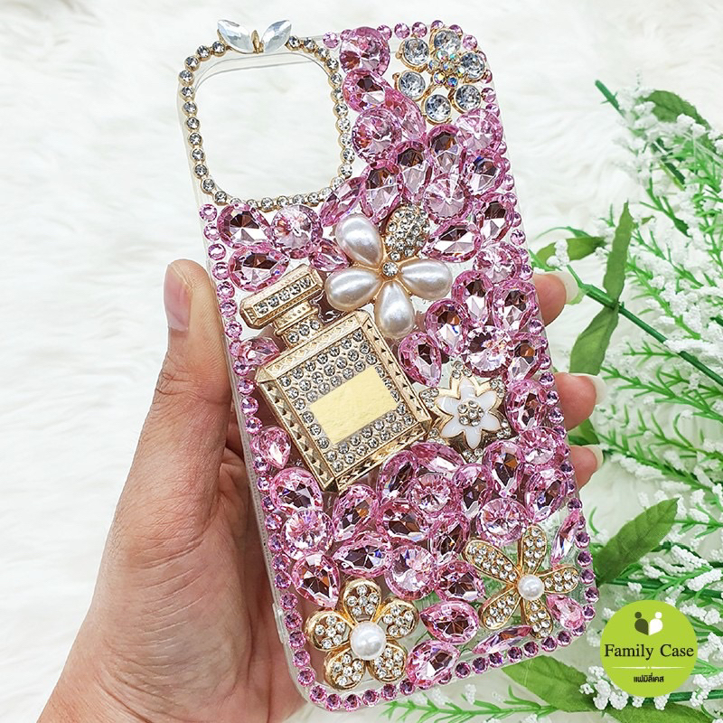 ส่งจากไทย-realme-c35-เรียวมี-ซี35-เคสมือถือใส-tpu-ขอบนิ่ม-ติดอะไหล่โลหะน้ำหอมดอกไม้ประดับเพชรคริสตัล-เคสแฟชั่นหรูหรา