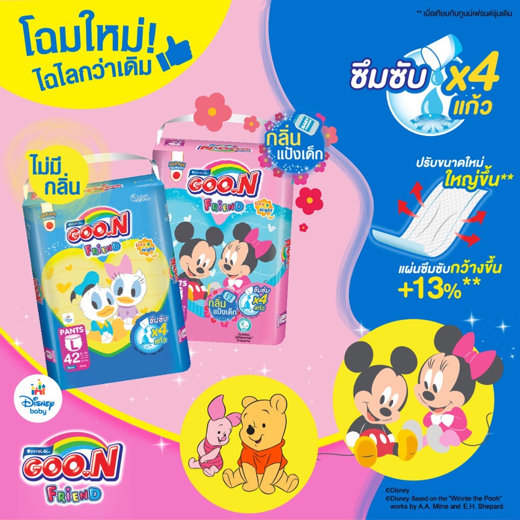 GOON Friend BabyPowder โฉมใหม่ กูนน์เฟรนด์ เบบี้พาวเดอร์ ผ้าอ้อมเด็กแบบ ...
