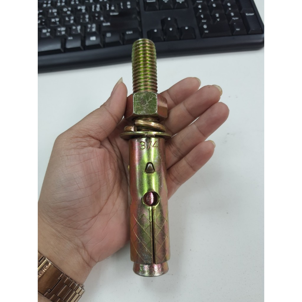 adhawk-พุกเหล็กst-ชุบซิงค์เหลืองขนาด-3-4-x160-mm-จำนวน-16-ตัว-ยกกล่อง