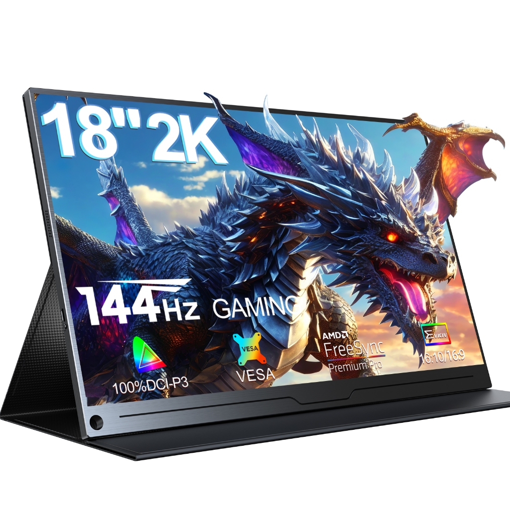 UPERFECT Portable Monitor 18 Inch 2.5K 100sRGB 144Hz Gaming Display