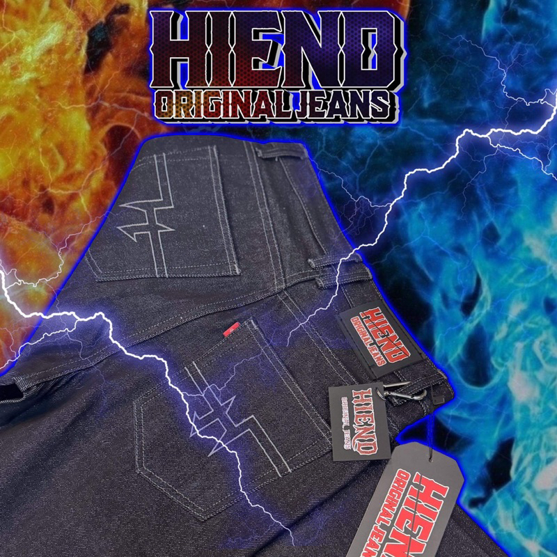 กางเกงยีนส์hiendสีมิดไนท์ผ้า16oz