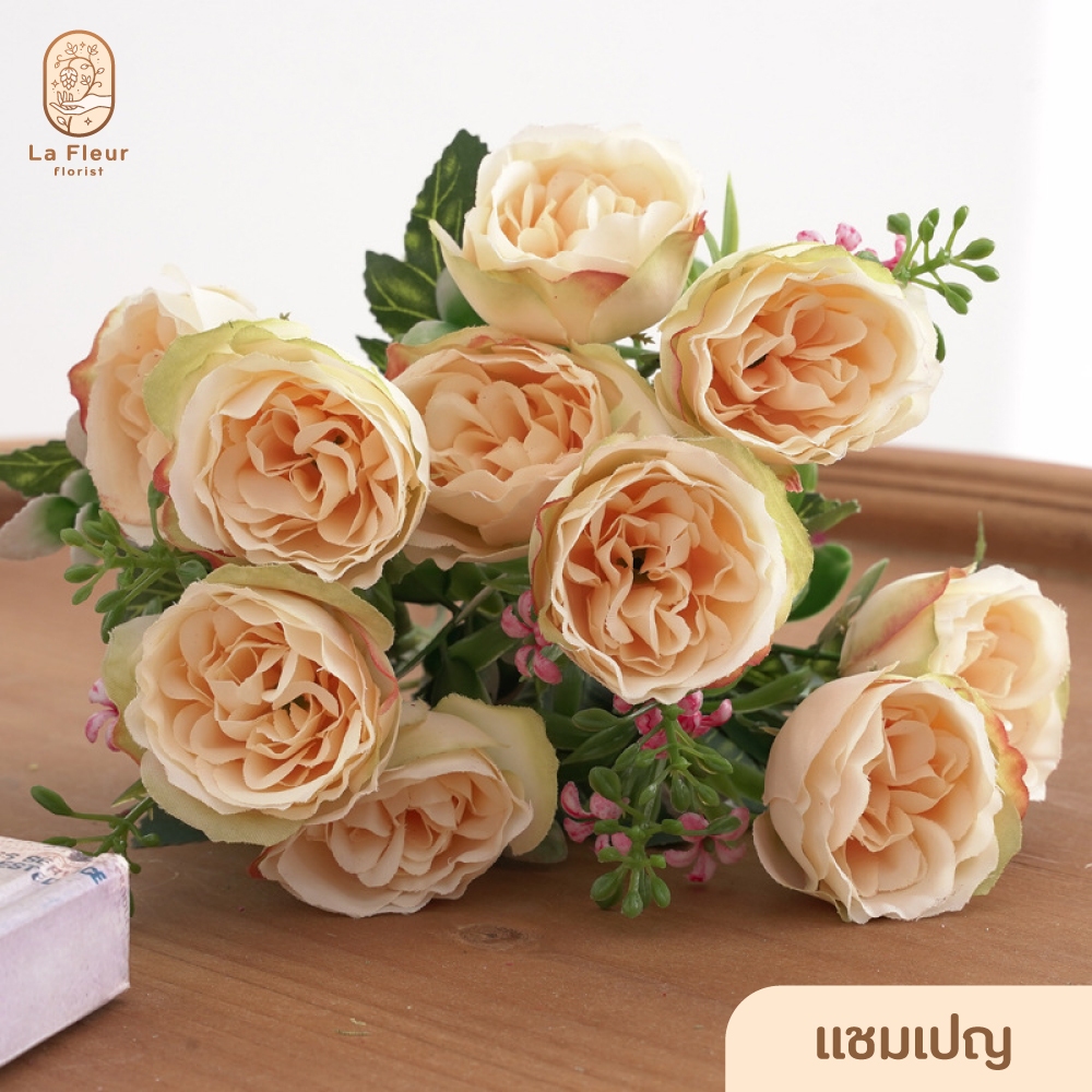 ช่อดอกโบตั๋นประดิษฐ์ 10 ดอก 6 สี ช่อดอกไม้ปลอม ช่อดอกไม้ประดิษฐ์ ช่อ ...