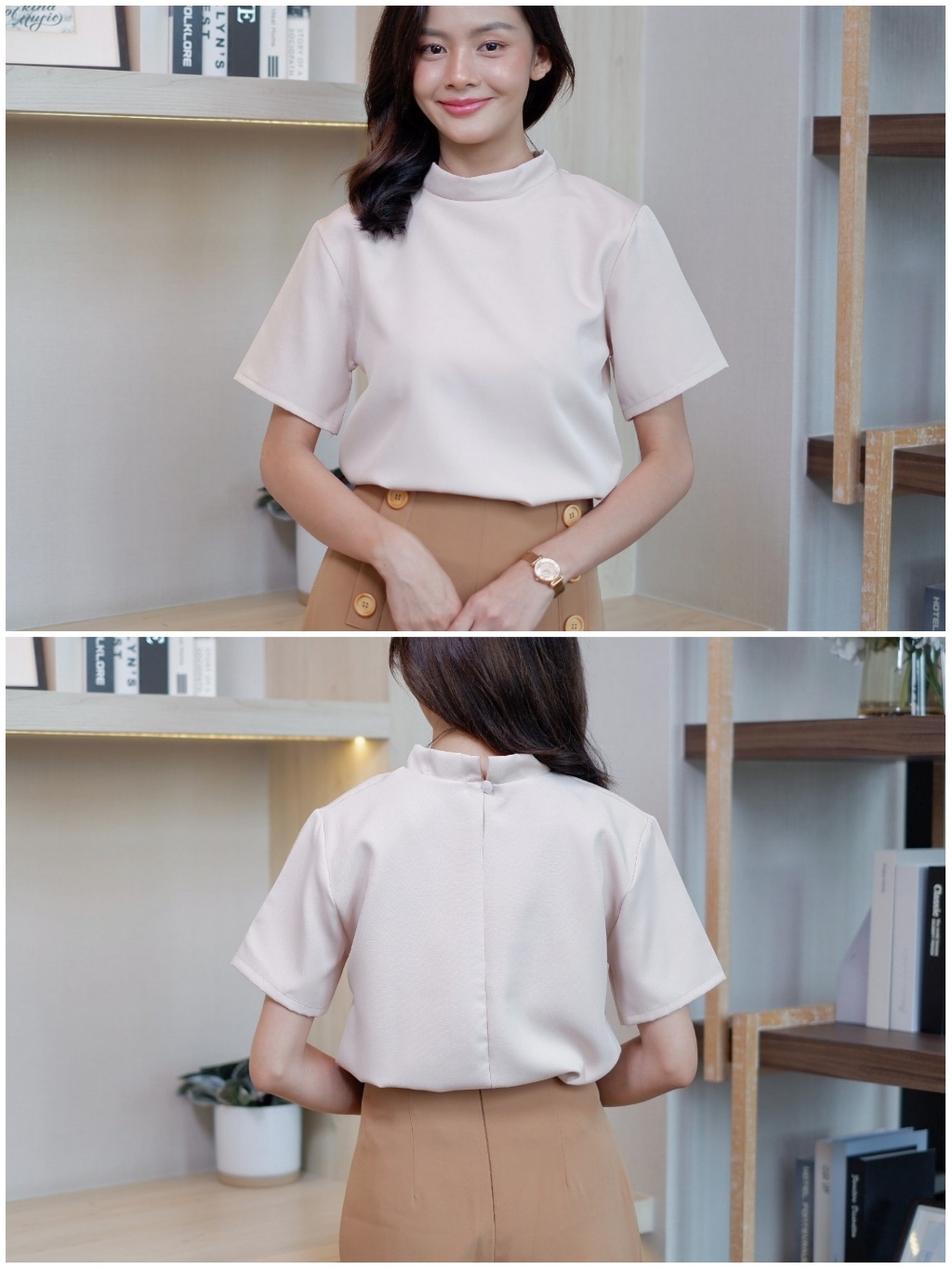 a02-เสื้อแขนสั้น-เสื้อทํางานผู้หญิง-ทรงคอเต่า-ใส่ทำงาน-ใส่เที่ยวได้-easter-egg