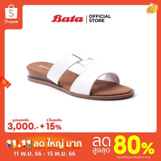 Bata บาจา รองเท้าส้นแบนแฟชั่น แบบสวม ดีไซน์หรู ใส่ง่าย น้ำหนักเบา ไม่ลื่น สำหรับผู้หญิง รุ่น Ultima สีขาว 6611118