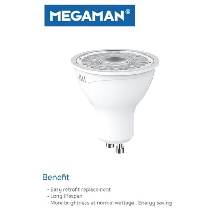 LED GU10 5W 3000K Warm White 450lm 36D Megaman | Shopee Thailand