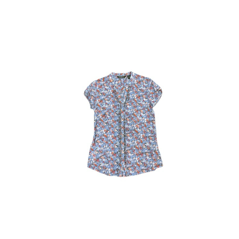 Eddies Bauer เสื้อผ้าฝ้าย สีฟ้าพิมพ์ลายดอกไม้ Shopee Thailand