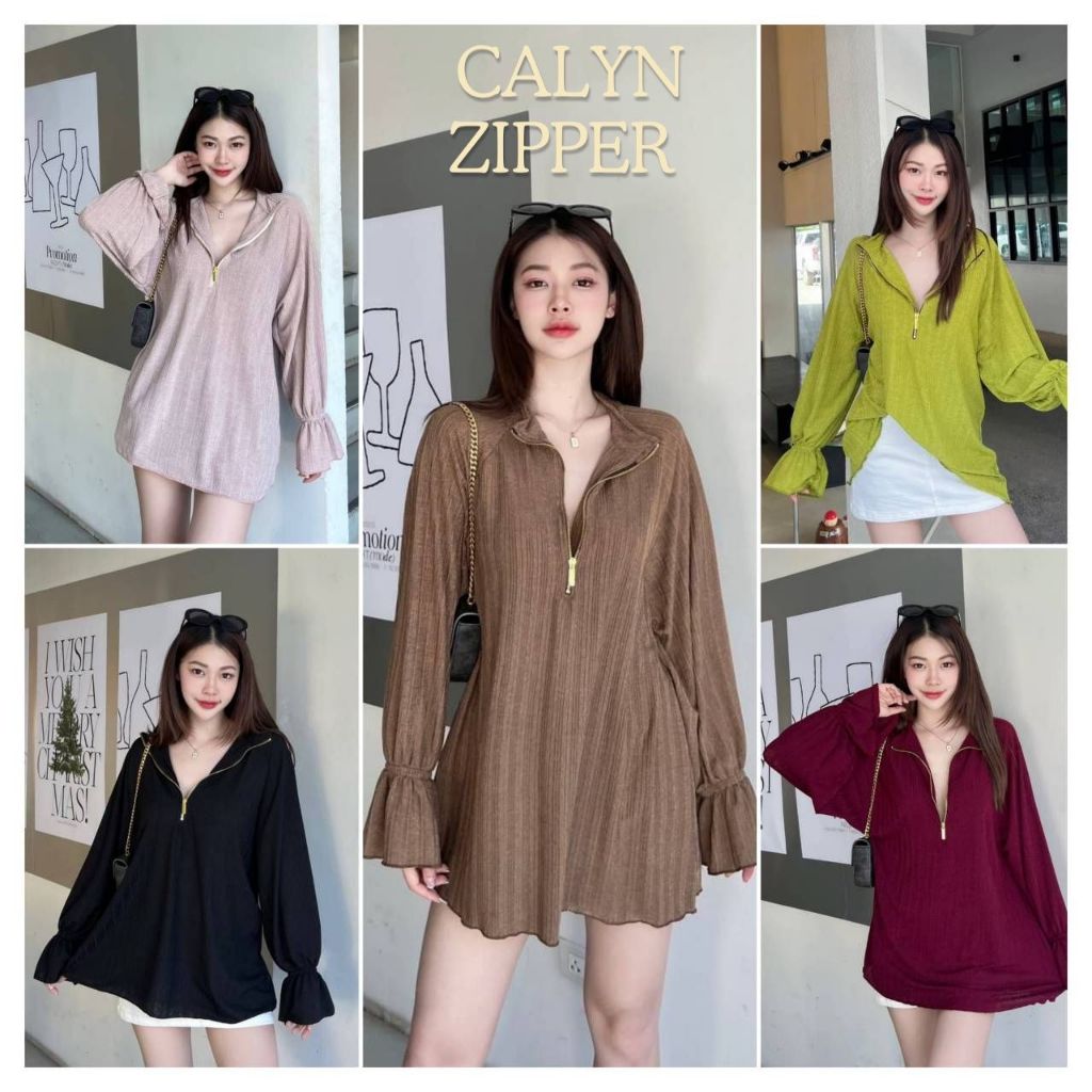 CALYN ZIPPER: เดรสยาวทรงปล่อย เดรสแดงสาวอวบใส่ได้ งานทรงสวยแต่งซิปทอง ...