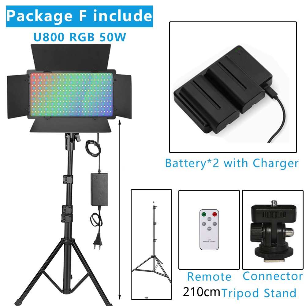 LEDU600+/U800+RGB ไฟ LED 3000K-6500K CRI95 + การถ่ายภาพแสงแผงสตูดิโอ ...
