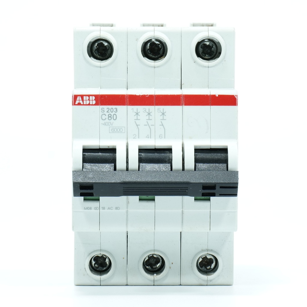 ABB S203 C80 ABB S203 3P 80A 2CDS253001R0804 เซอร์กิตเบรกเกอร์ ABB MCB ...
