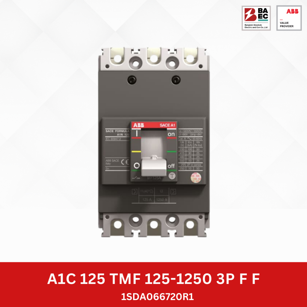 MCCB Formula Breaker A1C 125 TMF 125-1250 3p 25ka F F | Shopee Thailand