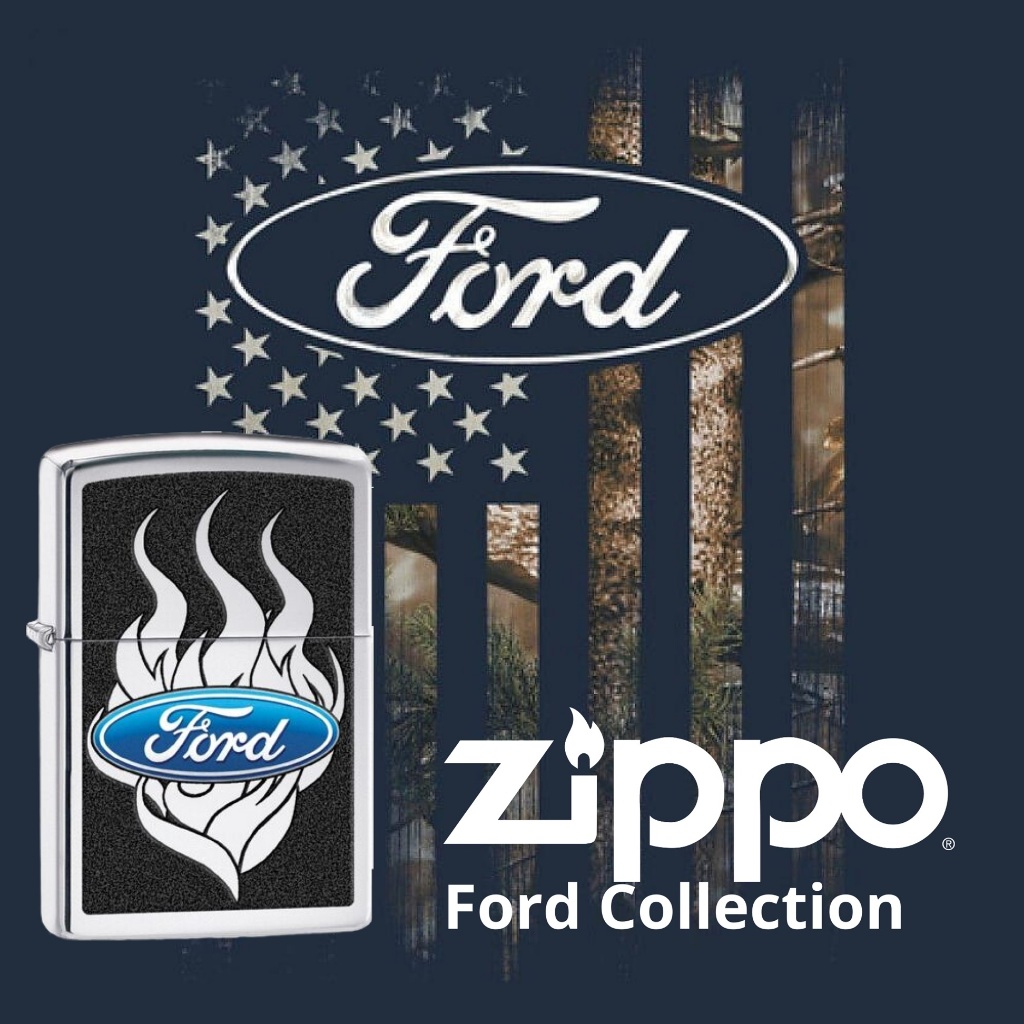 Zippo Ford Blue Oval Flame Logo, 100% ZIPPO Original from USA, new and ...