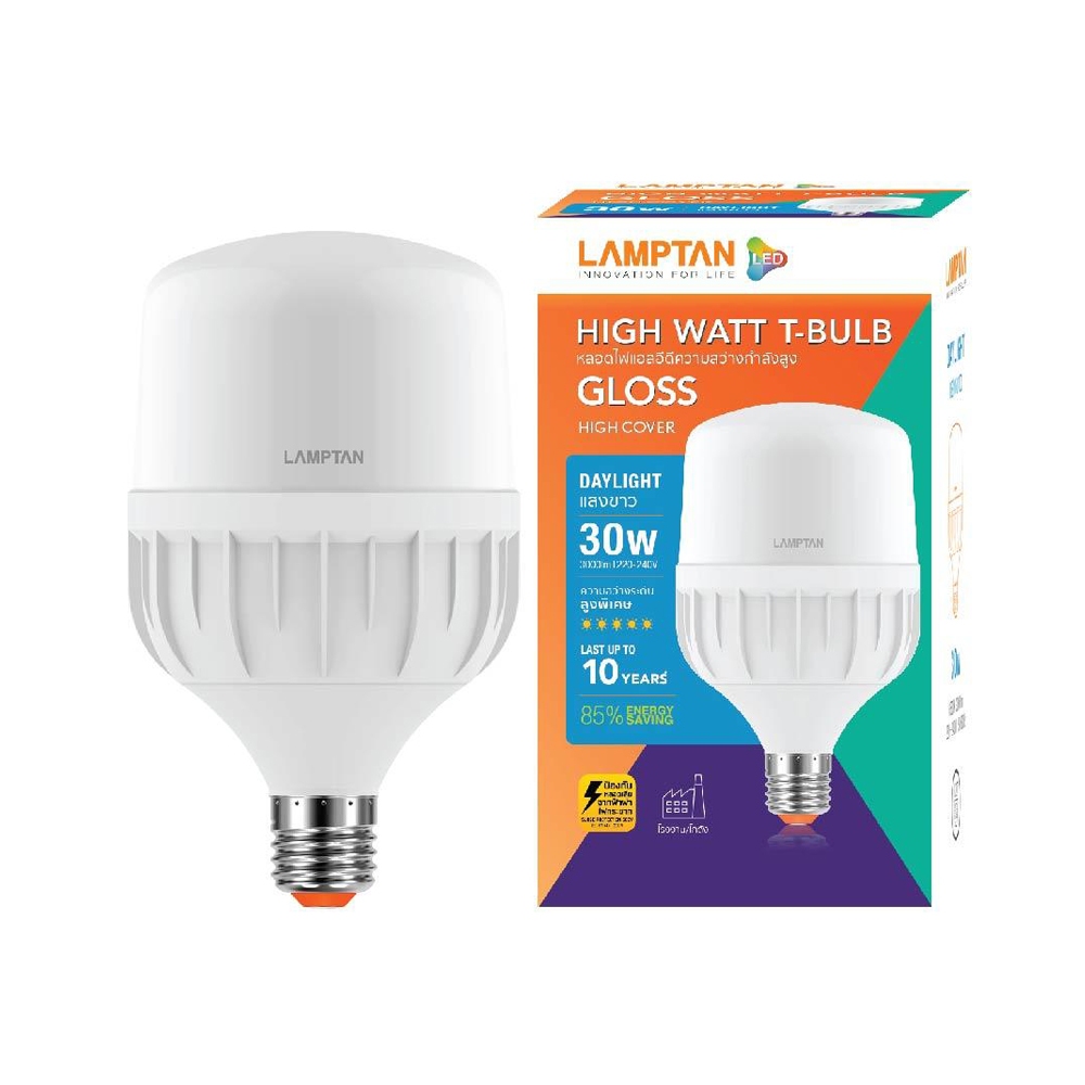 LAMPTAN หลอดไฟ LED 30W T-BULB GLOSS DAYLIGHT 1200547 | Shopee Thailand