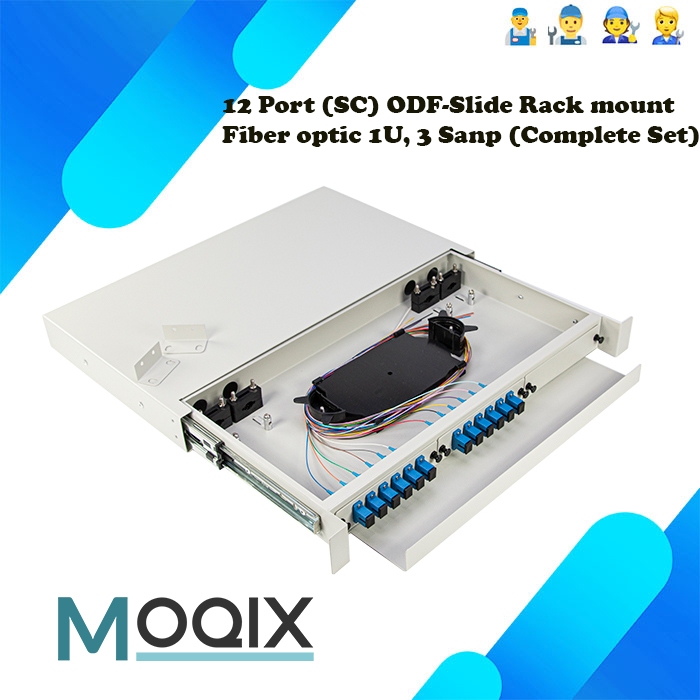 กล่องเก็บสายไฟเบอร์ 12 Port (SC) ODF-Rack Mount Slide 12Port (Complete ...