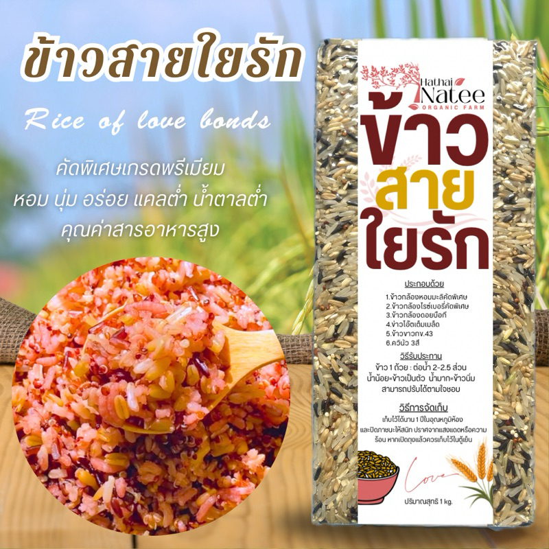 ข้าวสายใยรัก💛Rice of love bond ถุงละ 1 kg. คัดเม็ด พิเศษเกรดพรีเมี่ยม ...
