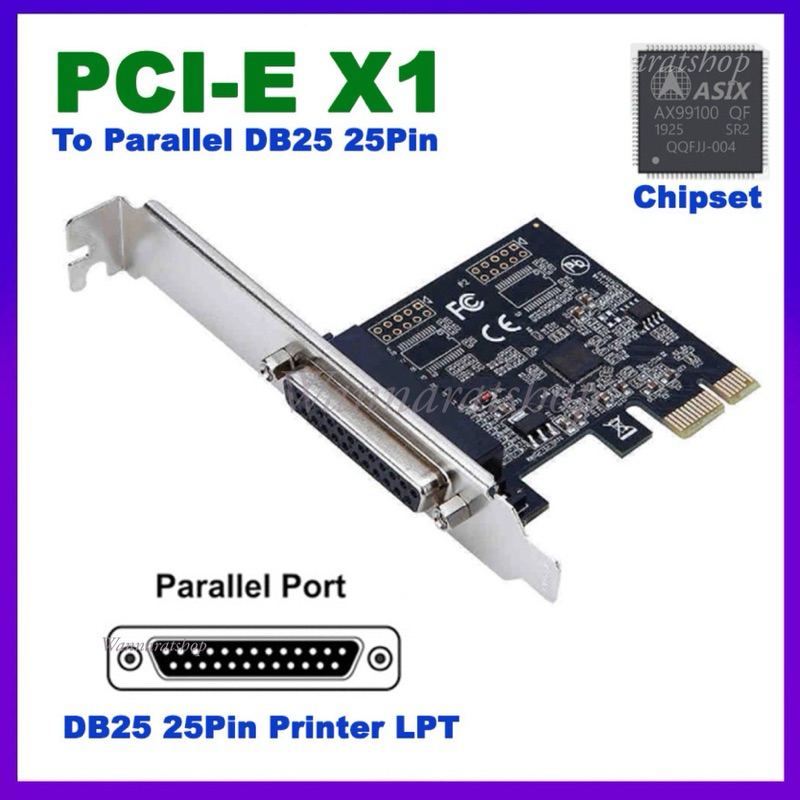 การ์ด PCI-E to DB25 PCI-e PCI Express Parallel DB25 25Pin Printer LPT ...