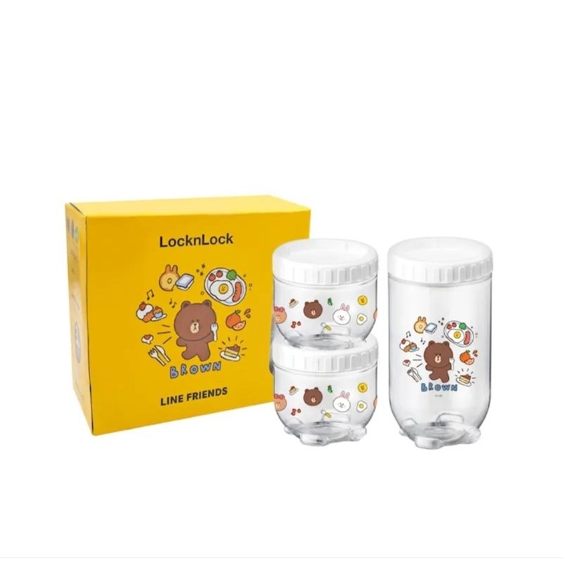 LocknLock คอลเลคชั่น Line Friends เซตขวดโหลสำหรับใส่อาหารแห้ง Interlock ...