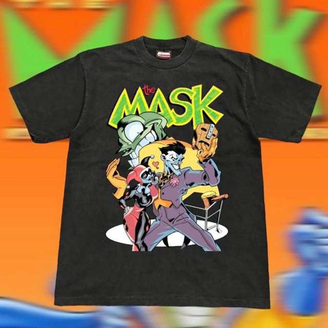 เสื้อยืดคอฟิต รุ่น The Mask V2. สีเฟดดำ/สีเฟดขาว #DTG | Shopee Thailand