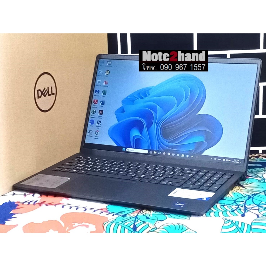 โน๊ตบุ๊คมือสอง DELL Core i7-1255U จอ15.6”IPS 120Hz แรม8+NVMe 512+การ์ด ...