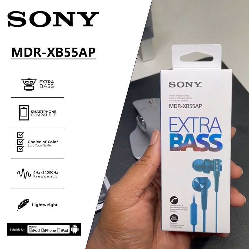 Sony MDR-XB55 Cuffie Intrauricolari &ndash; Bass Booster, Telecomando E Microfono, Colore Verde &ndash; Importate Dal Giappone