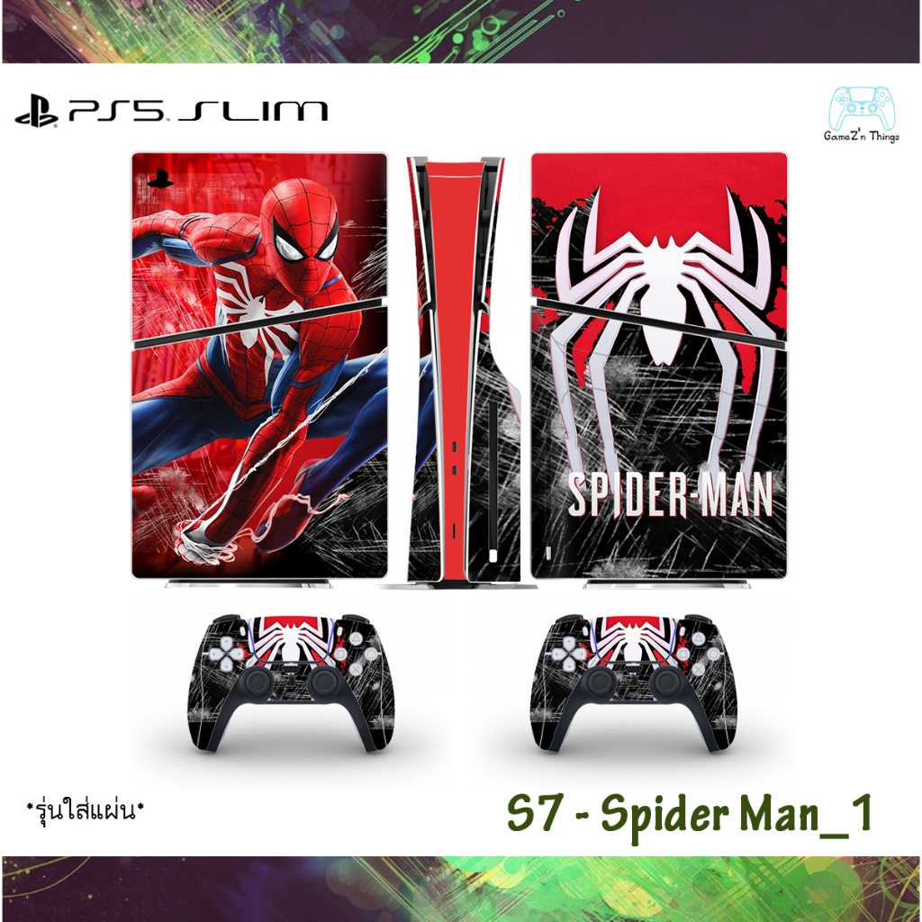 สติกเกอร์ติดเครื่องและจอย กันรอย PS5 SLIM Disc Edition Sticker Protect ...