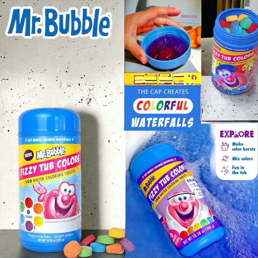 เม็ดสีเปลี่ยนสีในน้ำ Mr. Bubble Fizzy Tub Color Tablets Assorted ...