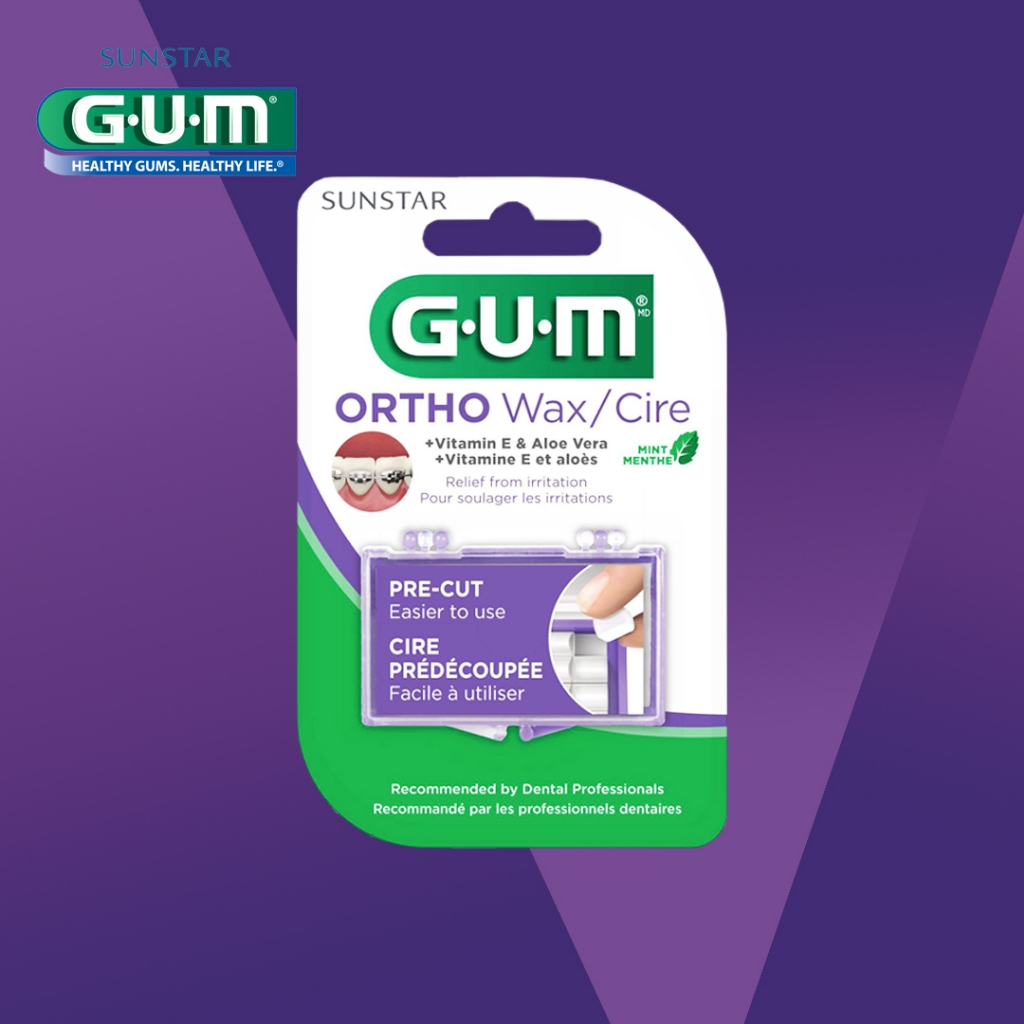 GUM Ortho Wax / Cire กัม ขี้ผึ้งจัดฟัน สำหรับติดกันระคายเคืองในช่องปาก