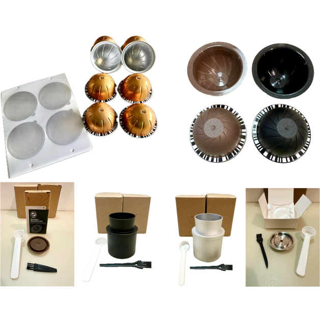 แคปซูล Nespresso Vertuo ใช้ซ้ำได้ อะลูมิเนียม พร้อมฝาปิด