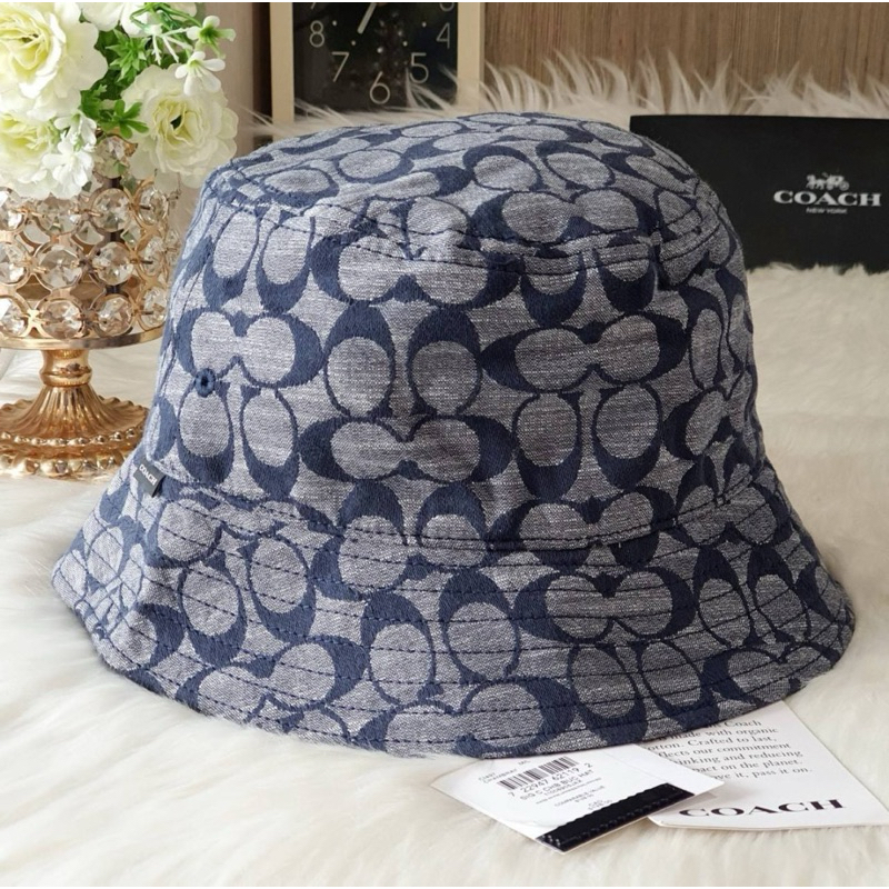 💚แท้💯 พร้อมส่ง💚หมวก Coach Rainbow Signature Bucket Hat ขนาด 56
