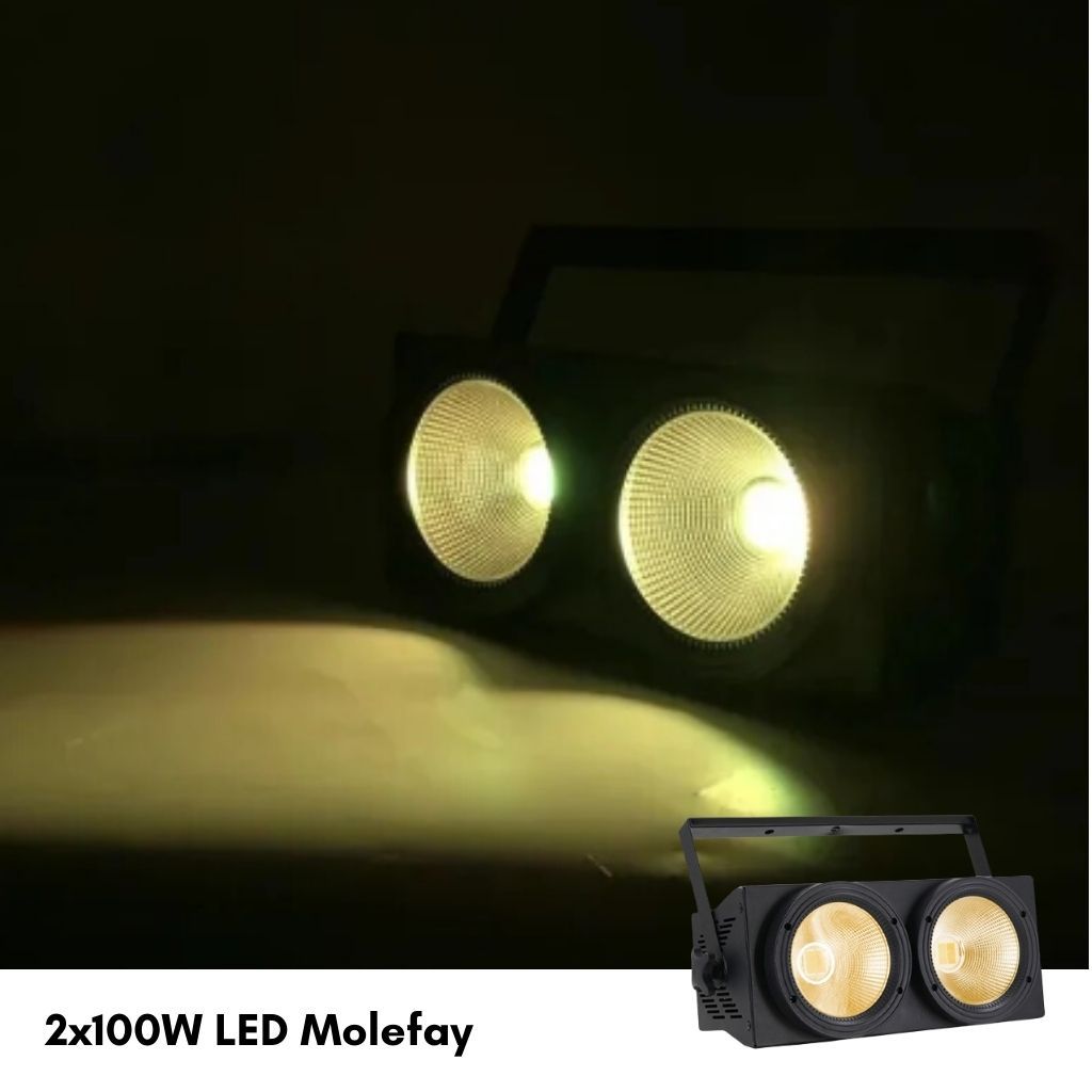 [พร้อมส่ง] ไฟโมเฟ่ LED 2ตา 2x100W LED Molefay Blinder (Warm White ...
