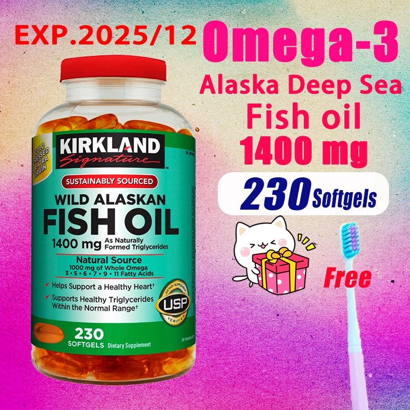 Kirkland Wild Alaskan Fish Oil 1400mg 230 Softgels Shopee Thailand