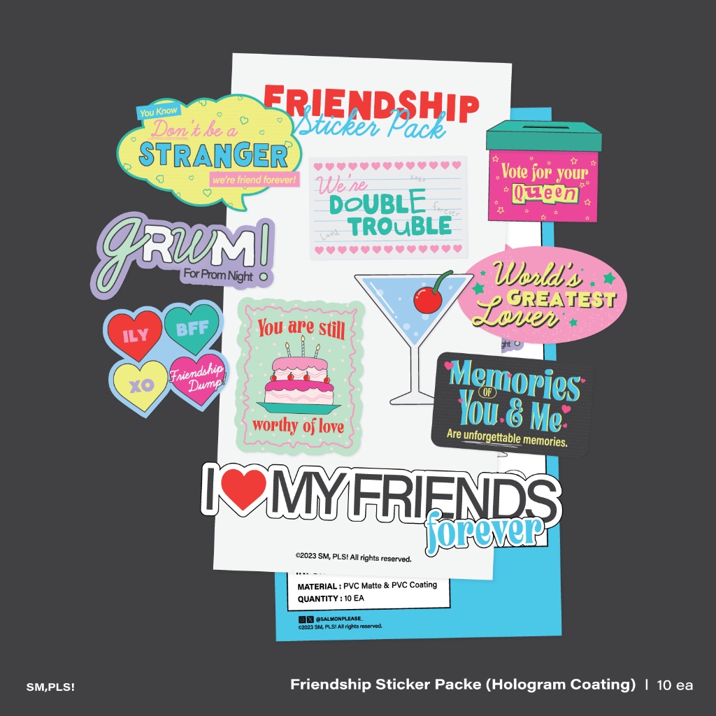 Friendship Sticker Pack (Hologram Coating) / สติกเกอร์ไดคัทชิ้นเคลือบโฮ ...