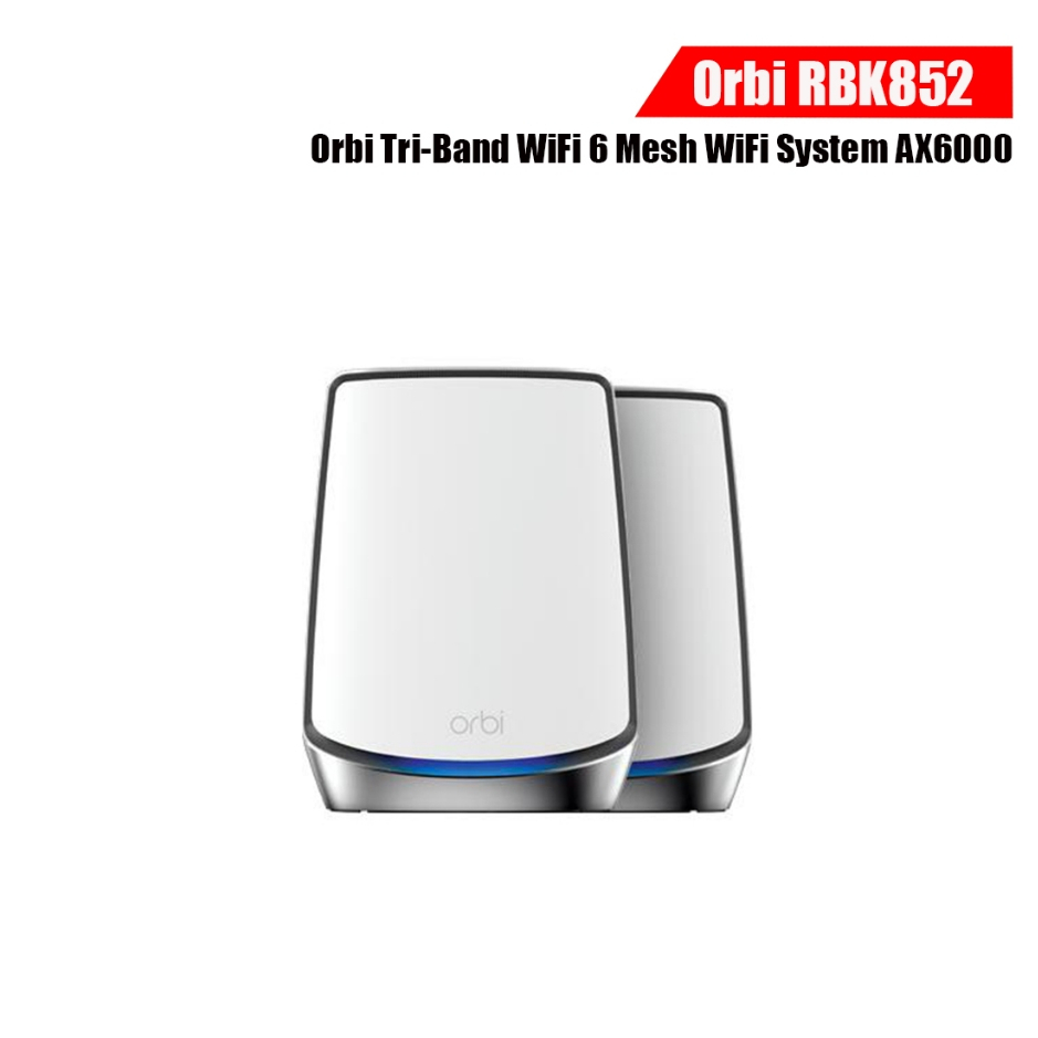 NETGEAR RBK852 Orbi Whole Home Tri-Band Mesh WiFi 6 System Router With ...