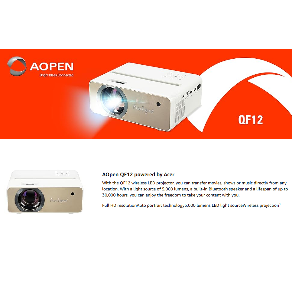 Aopen QF12 Fire Legend Projector , LED Portable Projector Aopen QF12 Fire Legend Projector , LED Portable Projector