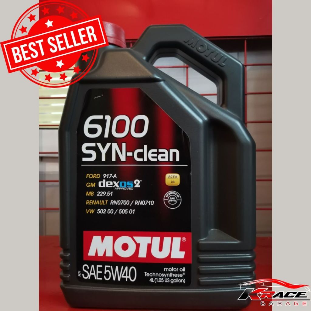 น้ำมันเครื่องรถยนต์ Motul รุ่น 6100 SYN-Clean 5W-40 ขนาด 4 ลิตร ...