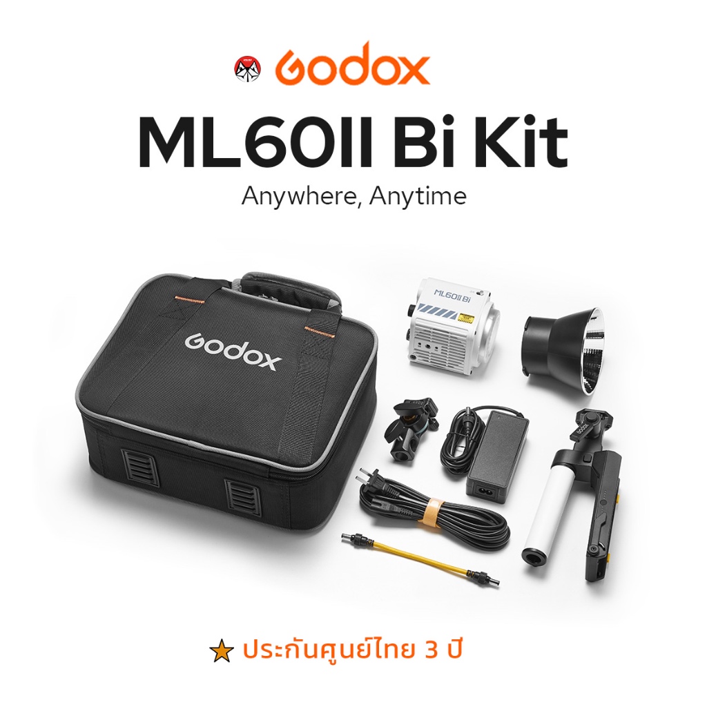 Godox ML60II Bi KIT ONE Bi-Color Handheld LED ไฟสตูดิโอแบบพกพาขนาด ...