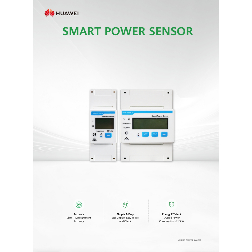 HUAWEI SMART METER DDSU666-H + CT 1PHASE สมาร์ทมิเตอร์ Huawei 1 เฟส แถม ...